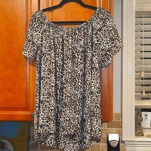 Vince Camuto leopard off the shoulder top.